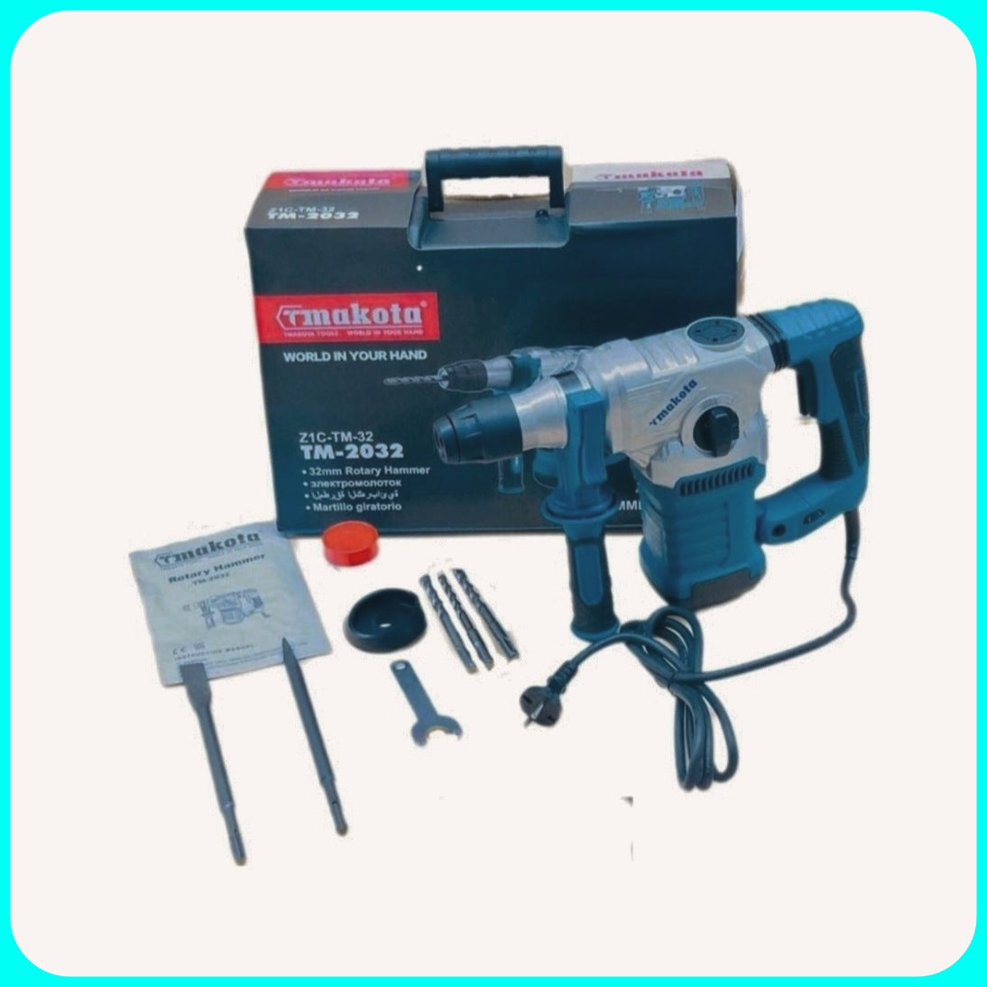 Martello Trapano Scalpellatore - 2000w, Tassellatore, Demolitore, 32mm, SDS Plus, Accessori