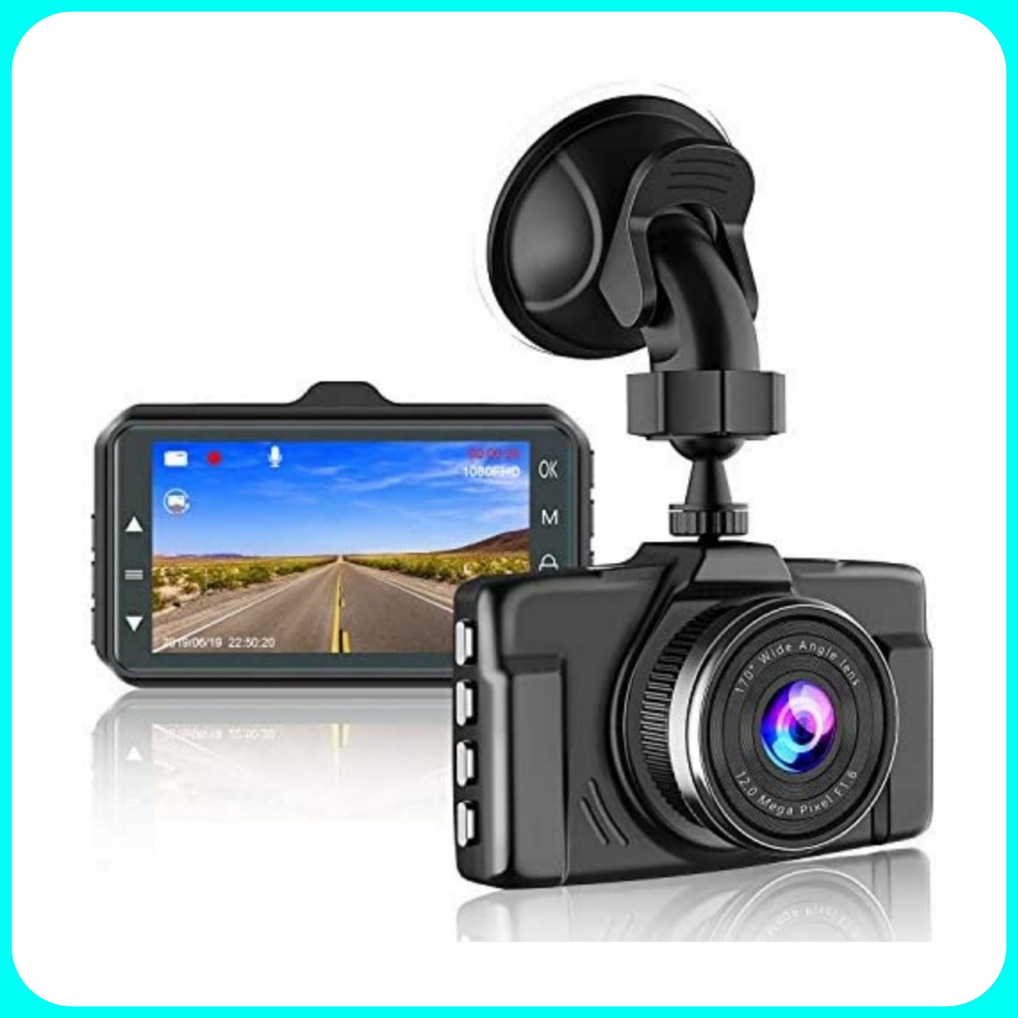 Dash Cam [Universale] - Telecamera per Auto, 1080p, Display 3", Angolo Ripresa da 170°, Micro SD