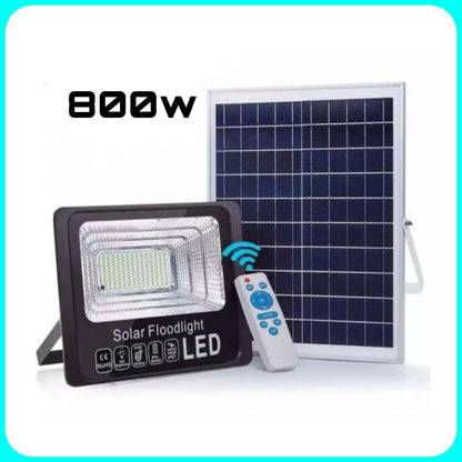 800w LED spotlight - IP66 Spotlight with Solar Panel, Remote Control included, Cold Light, Twilight Energy.