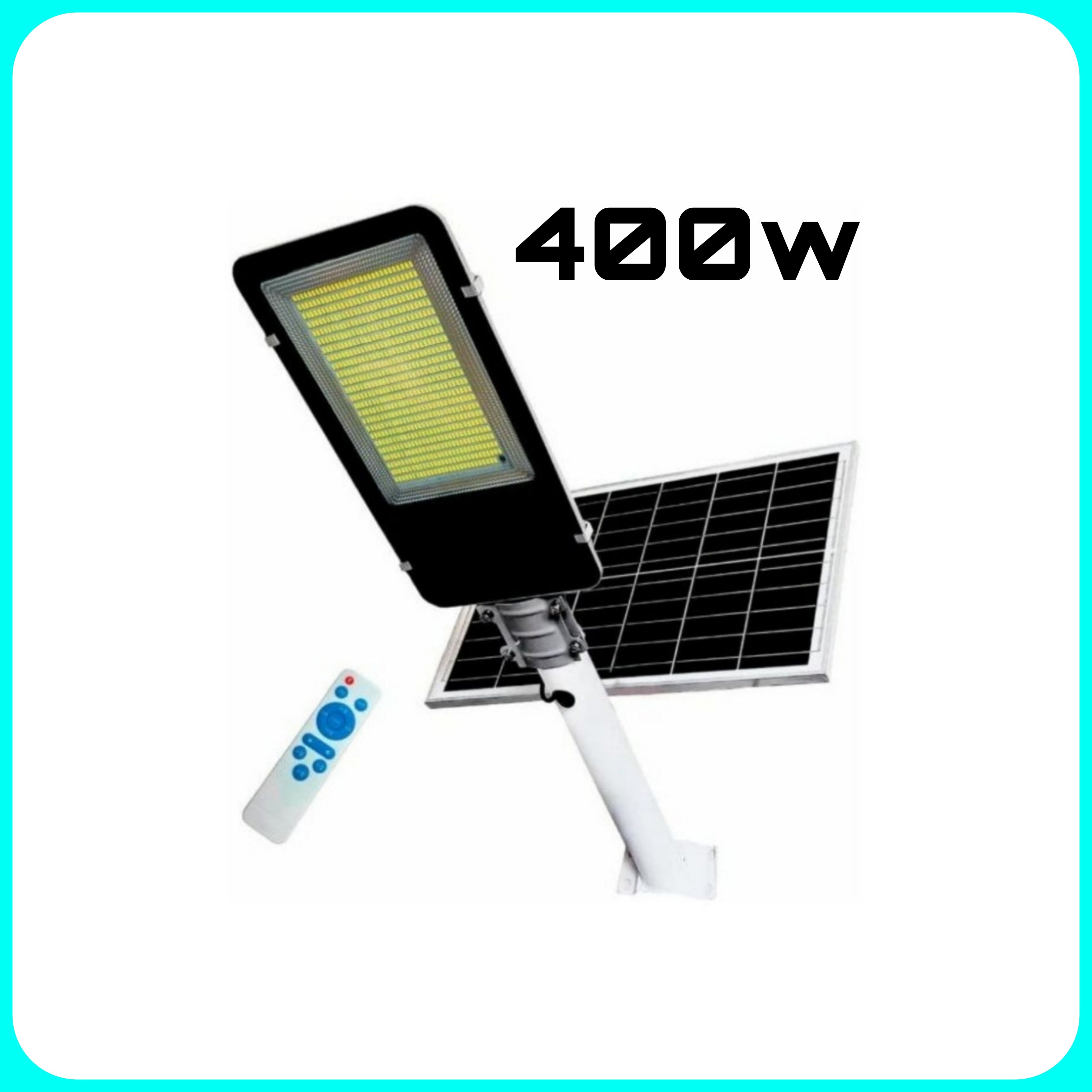 Lampiome Esterno - 400w, Lampione con Pannello Solare, Telecomando, Sensore Crepuscolare, Esterno, Giardino