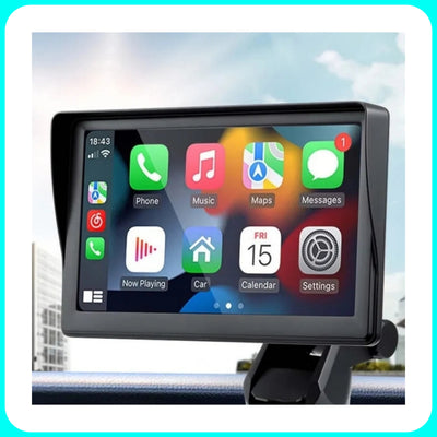 Monitor Universale 7"Pollici, Portatile, Plug and Play, Car Play e Android Auto, BT, Radio