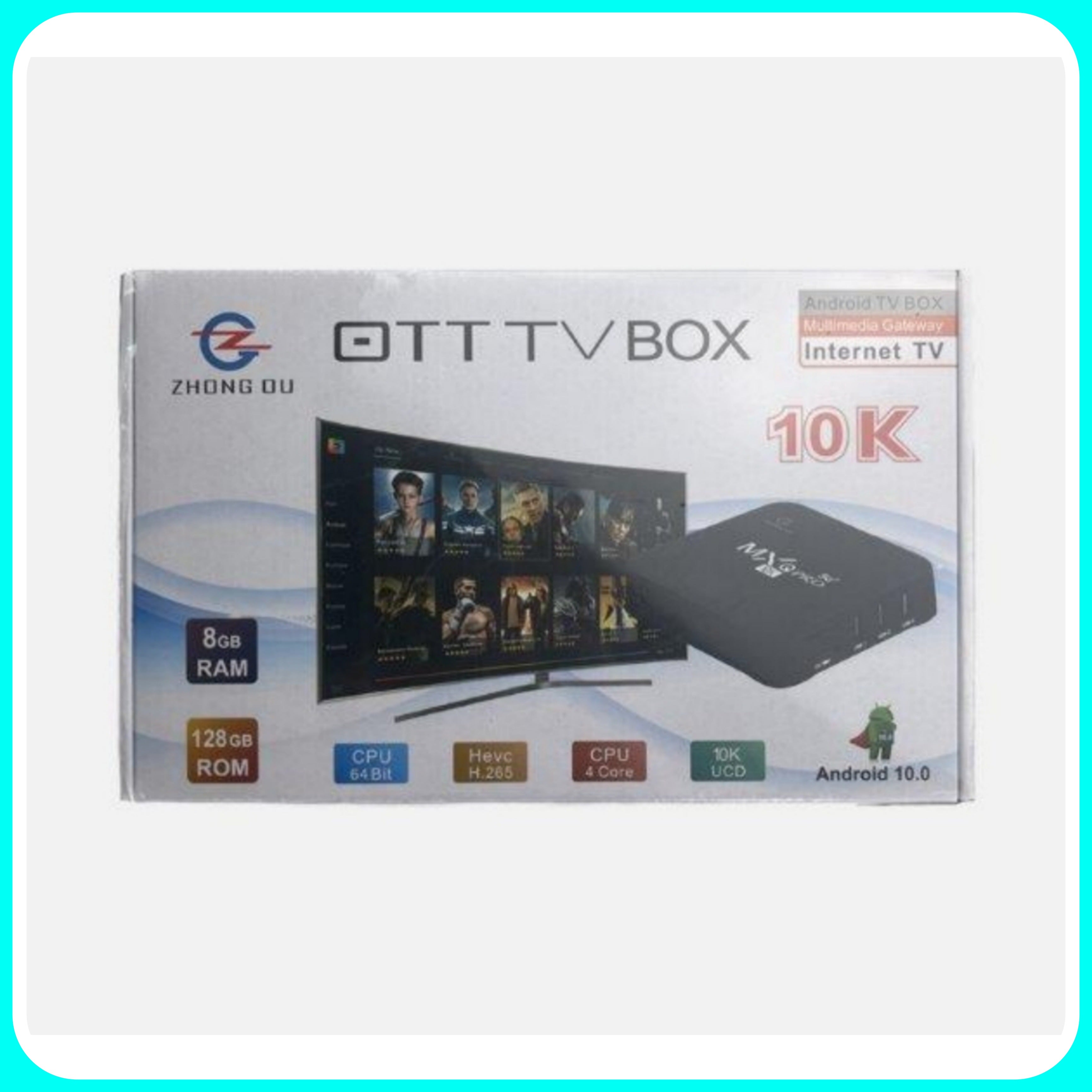 Box Smart Tv Android 10.0 -  MXQ PRO, 8Gb/128Gb, 10K, HEVC, WiFi, CPU, 64Bit