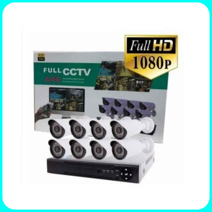 Kit Videosorveglianza 8x Telecamere [Filo] - AHD, 24 led, 2 MPX, DVR, h.264 CCTV, Mouse, Kit Completo