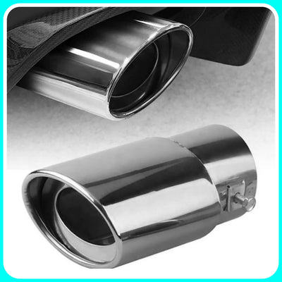 Tubo di Scarico per Auto, Terminale, In Acciaio Inossidabile, Argento Brillante Dritto