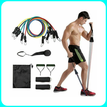 Kit 10 Pz Bande Elastiche - Fitness, Palestra, Resistenza Maniglie Forza