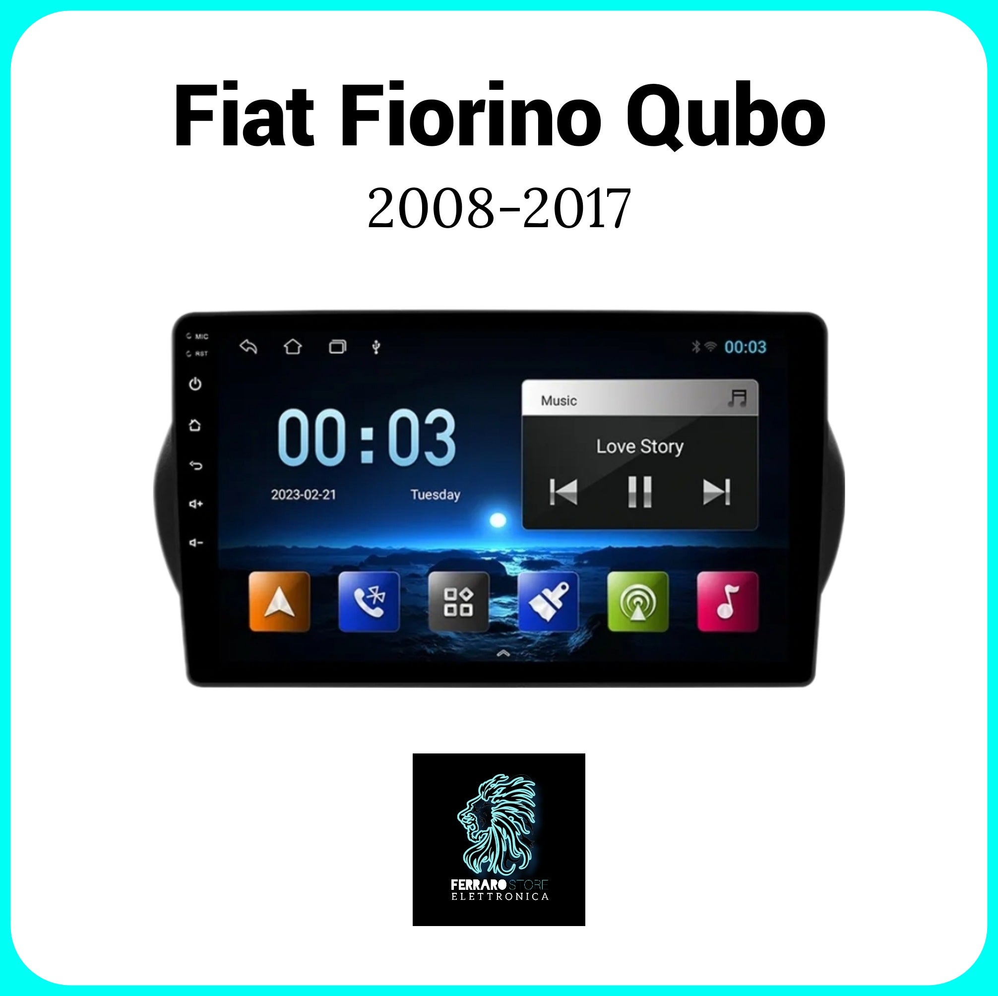 Autoradio per FIAT QUBO/ CITROEN NEMO / PEUGEOT BIPPER [2008 - 2017] - Sistema auto Intelligente, 2Din 9"Pollici, GPS, Navigatore, Wifi