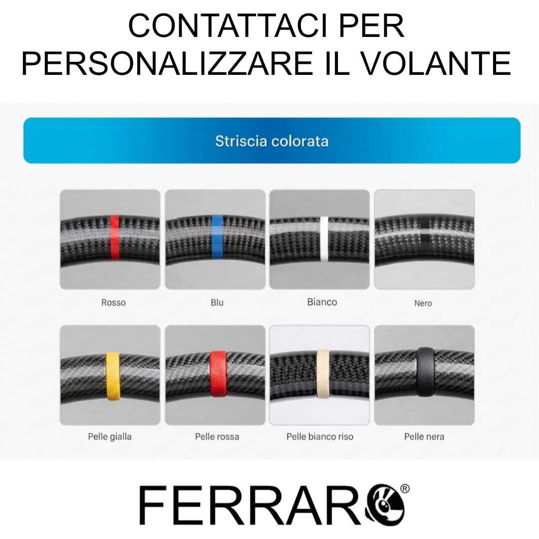 (PRENOTA) Volante Sportivo per Infiniti Q50 (2013-2019), Carbonio, Customizzato in Pelle