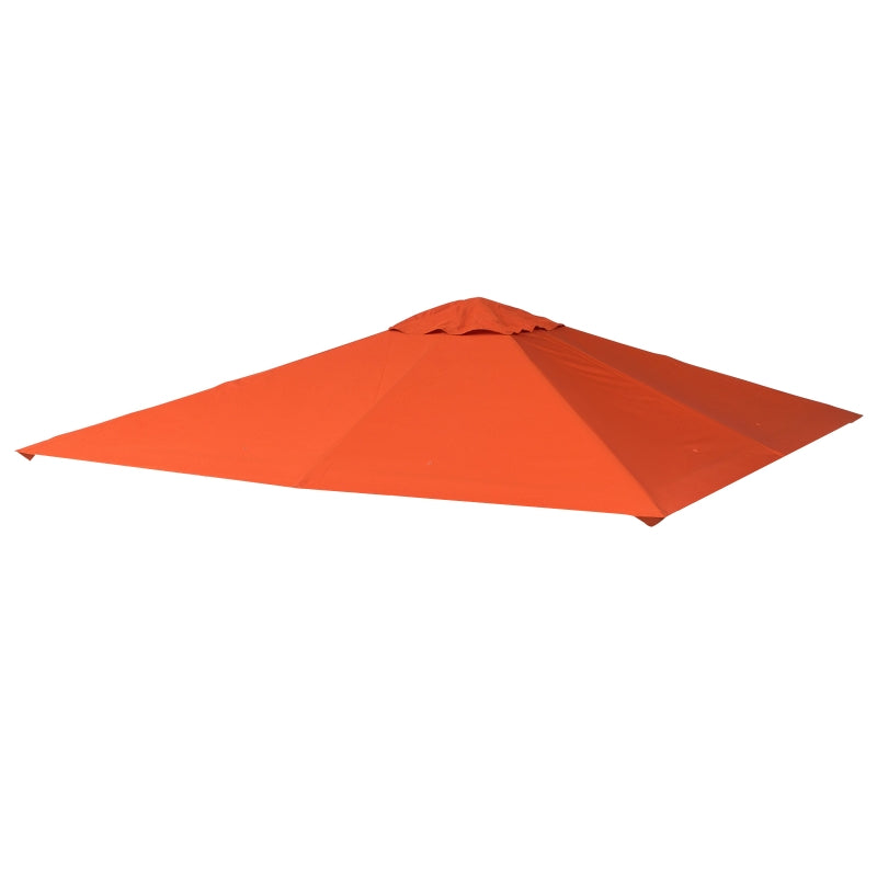 Outsunny Tetto Di Ricambio 3x3m Arancione per Gazebo da Giardino in Poliestere con Fori di Ventilazione