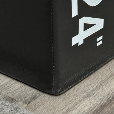 HOMCOM Plyo Box 3 in1 a 3 Altezze, Jumping Box Pliometrico Capacità 120kg, 75x51x61cm, Nero