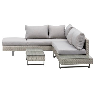 Outsunny Set Giardino Esterno, Salotto da Giardino, Set Divani da Esterno con Tavolino da Giardino, Mobili da Giardino in Rattan Grigio