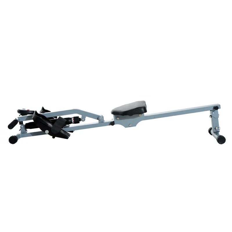 HOMCOM Vogatore Professionale a Tiraggio Centrale per Allenamento da Casa Salvaspazio con Display 130 x 47.5 x 67cm