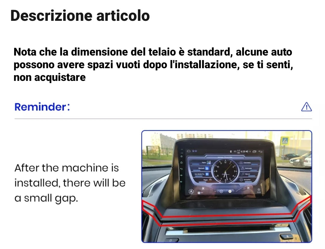 Autoradio per FORD ESCAPE, KUGA 2, C-MAX [2012 - 2019] - Autoradio con Sistema Intelligente, GPS, Navigatore, 2Din 9"Pollici, Wifi