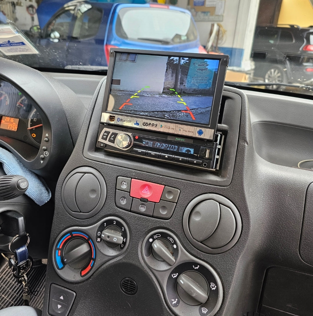 Autoradio per FIAT Panda 2a - 1Din, Schermo 7Pollici Motorizzato,  Bluetooth, Radio, USB, Mirror Link per Android