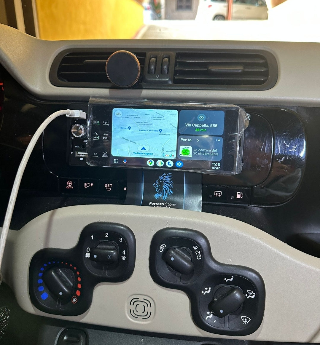 Autoradio per FIAT Panda 3a - 1Din, Schermo 5.5"Pollici, Bluetooth, Radio, USB, CarPlay & Android Auto Cablato