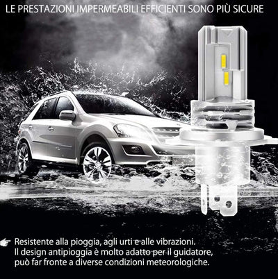 Lampadine Led H4 per Fiat Grande Punto - 15000 Lumen, Anabbaglianti, Abbaglianti, Lampadine Led Bianco.