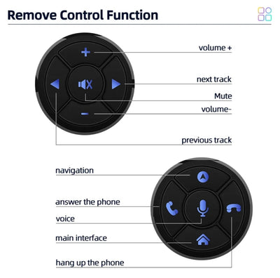 Comandi al volante, Controllo del Volante Wireless per Autoradio Universale Android, Forma di Tazza, con Luce