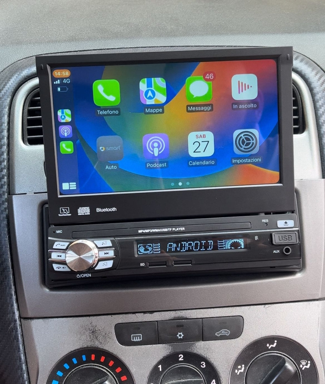 Autoradio Universale [MOTORIZZATO] - Android, 1Din 7"Pollici, Android, GPS, WiFi, Radio, Bluetooth, FM, SWC, PlayStore.