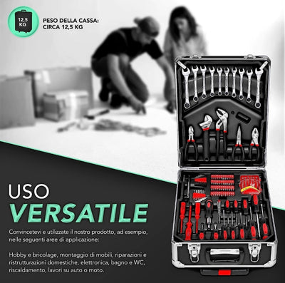 Valigia attrezzi 599pz, Porta Attrezzi, Set di Arnesi, Trolley Attrezzi