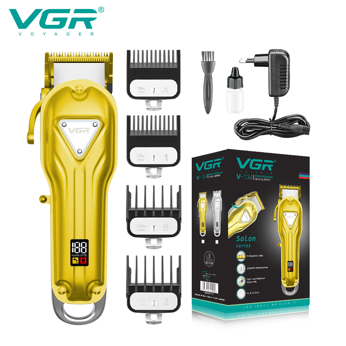 VGR Rasoio Capelli | Professionale |  Trimmer | Precisione | Rasoio Barba | V-134