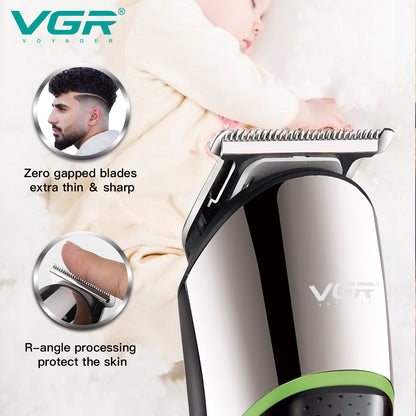 VGR Rasoio Professionale | Barba | Ricaricabile senza Fili | con Pettini Guida |  USB | V-191