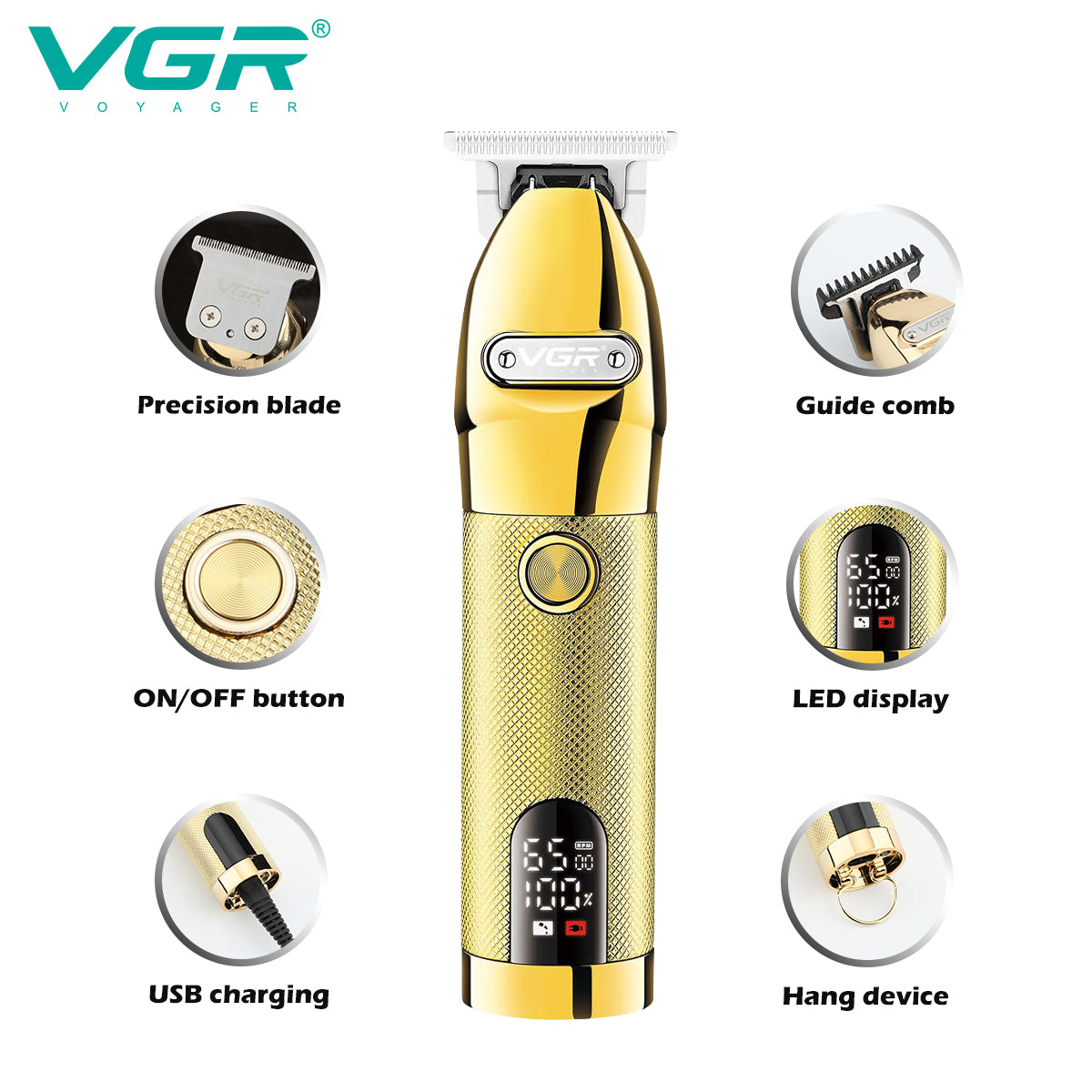 VGR Tagliacapelli | Professionale | Accessori | USB | VGR V-275