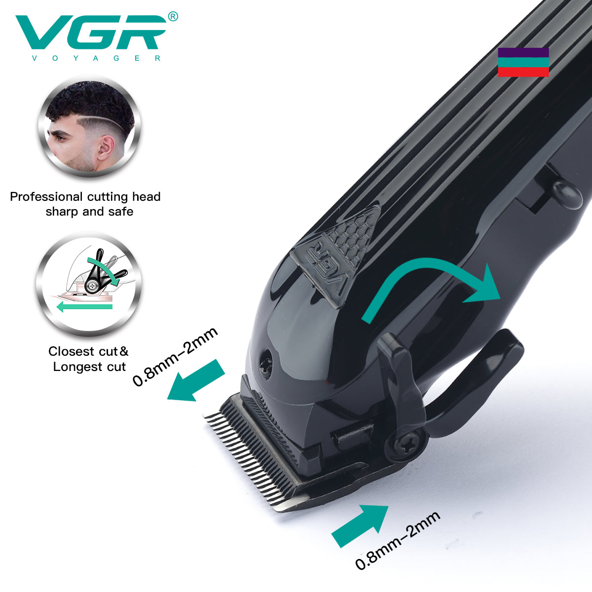 VGR Tagliacapelli | Professionale | USB | Accessori | VGR V-282