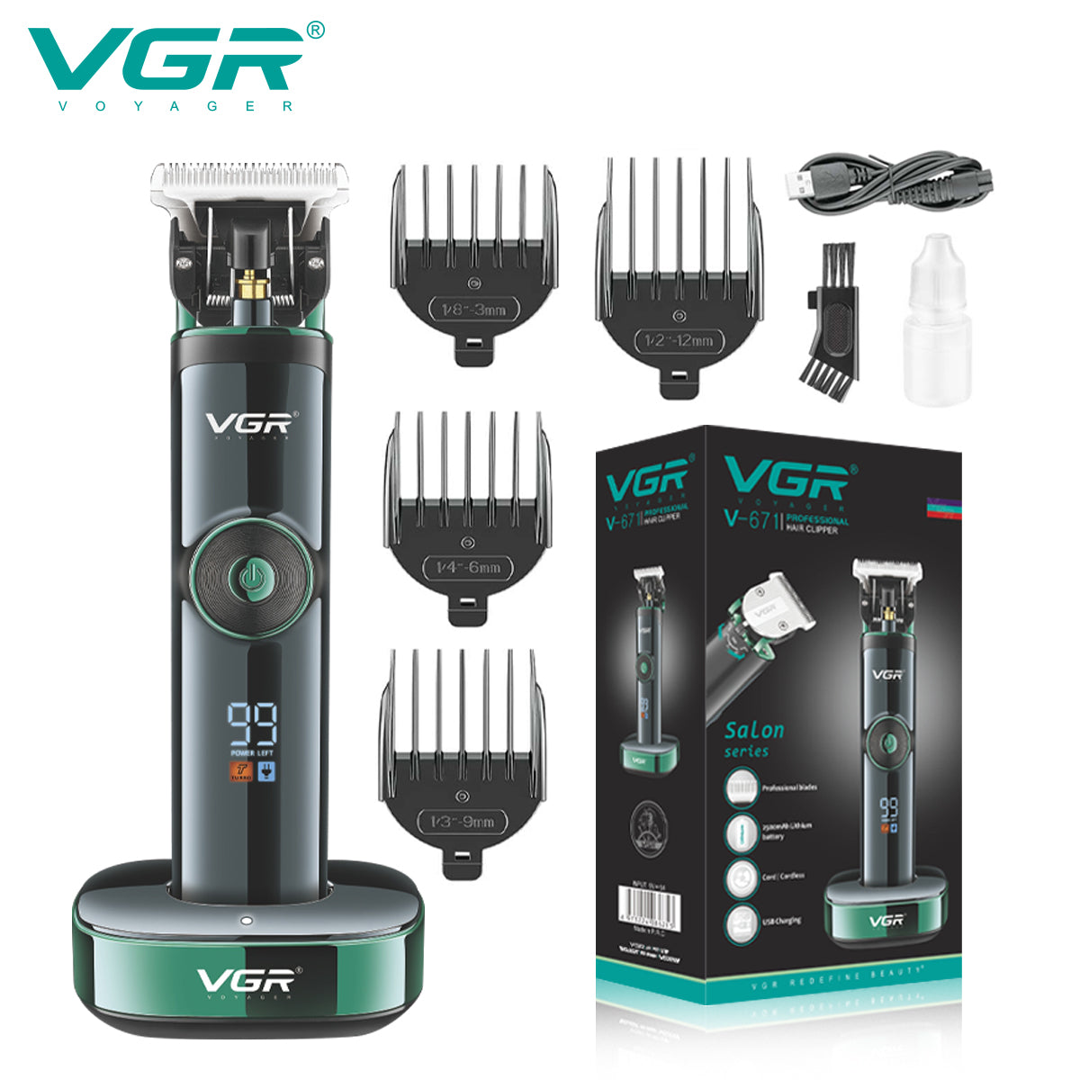 VGR Tagliacapelli | Professionale | USB | VGR V-671