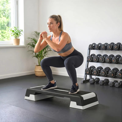 SPORTNOW Stepper Aerobico Regolabile, Altezza 15/20/25 cm con Supporti