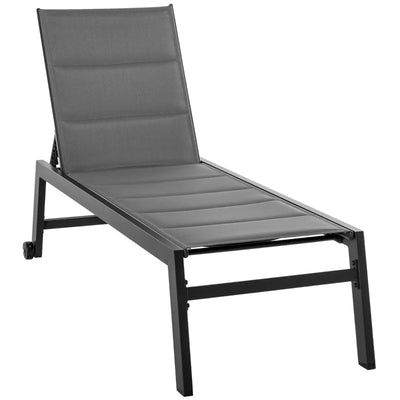 Outsunny Sdraio da Giardino Reclinabile su 5 Livelli con Rivestimento Imbottito