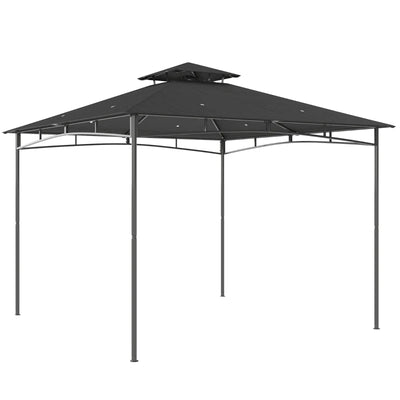 Outsunny Gazebo da Giardino Gazebo da Esterno Doppio Tetto 3x3 m Grigio Scuro