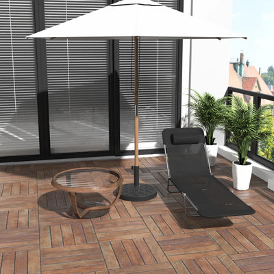 Outsunny Lettino Prendisole Pieghevole con Schienale Reclinabile e Cuscino, 182x56x24.5cm