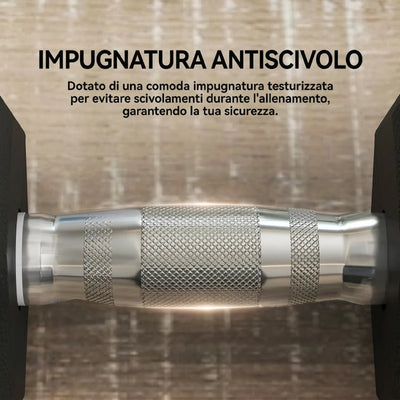 HOMCOM Set di Manubri Palestra da 2x12.5 kg Esagonale, Pesi per Palestra con Impugnatura Zigrinata Antiscivolo, Nero