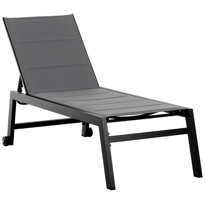Outsunny Sdraio da Giardino Reclinabile su 5 Livelli con Rivestimento Imbottito