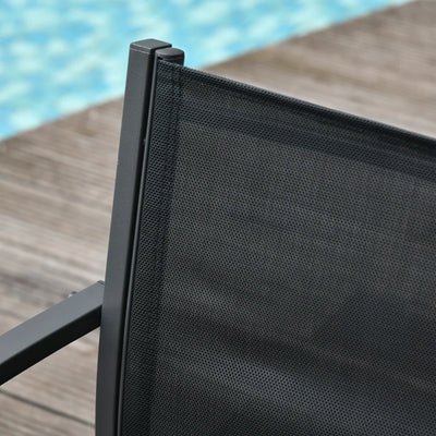 Outsunny Salotto da Esterno, Set 4 Pezzi con 1 Tavolino, 2 Sedie da Giardino e 1 Panca in Metallo, Nero