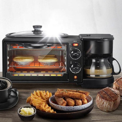 Macchina per Colazione 3 in 1 - Uso Domestico, Colazione, Forno, Multifunzione, Padella, Caffettiera, Macchina per Toast