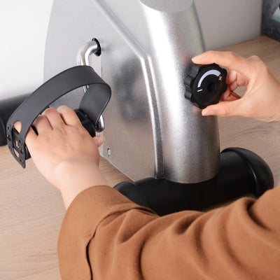 HOMCOM Mini Cyclette Portatile per Gambe e Braccia, Pedaliera per Riabilitazione con Display LCD, Argento