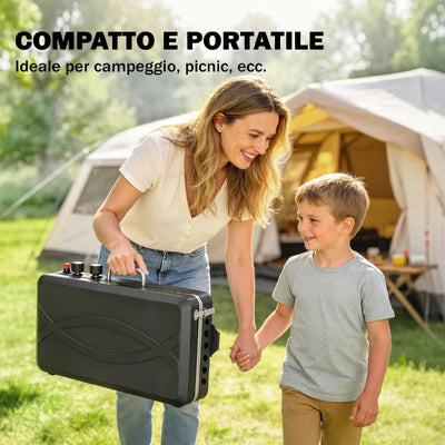 Outsunny BBQ a Gas Propano Portatile 2-in-1 con Griglia e Fornello, 7KW, Nero