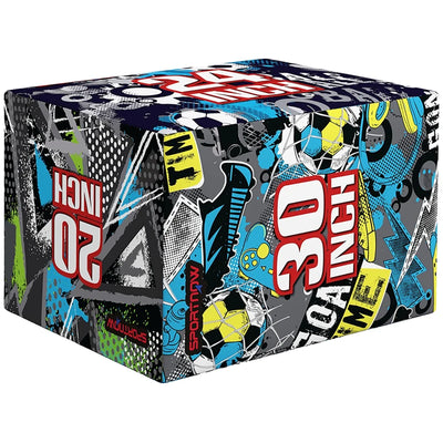 SPORTNOW Plyo Box 3 Altezze Jumping Box Antiscivolo per Casa e Palestra, 76x61x51cm, Multicolore