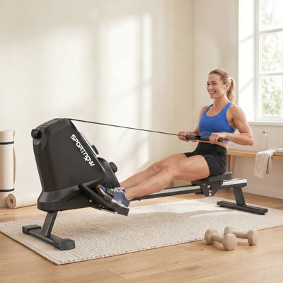 SPORTNOW Vogatore, 16 livelli resistenza magnetica, binario alluminio, Bluetooth, compatibile APP.