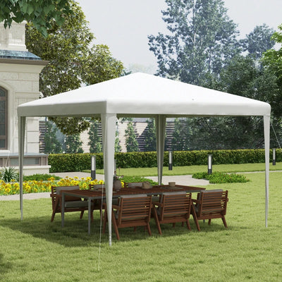 Outsunny Gazebo da Giardino 3x3 m Portatile con Copertura Anti UV, Bianco