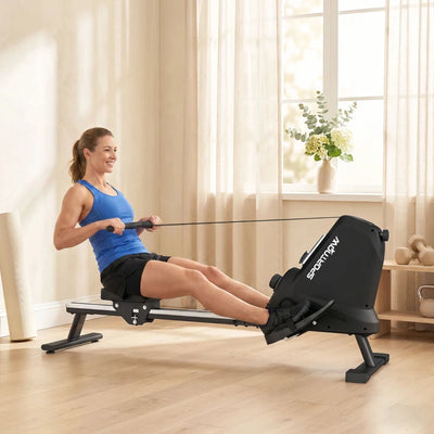 SPORTNOW Vogatore, 16 livelli resistenza magnetica, binario alluminio, Bluetooth, compatibile APP.