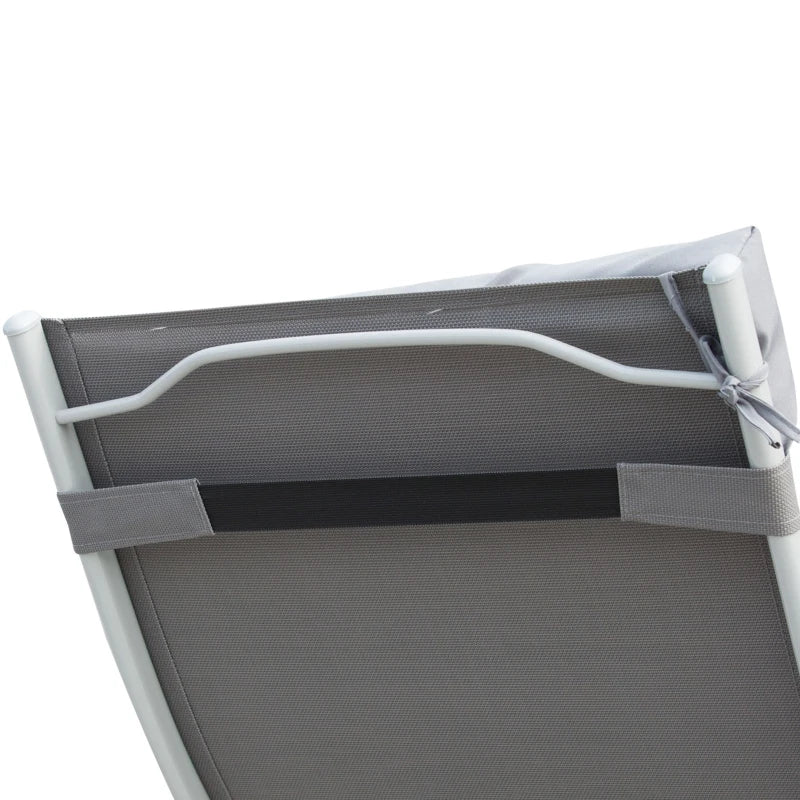 Outsunny Sdraio Da Giardino Pieghevole e Reclinabile su 7 Livelli con Cuscino e Materassino, 137x63.5x100.5 cm, Grigio