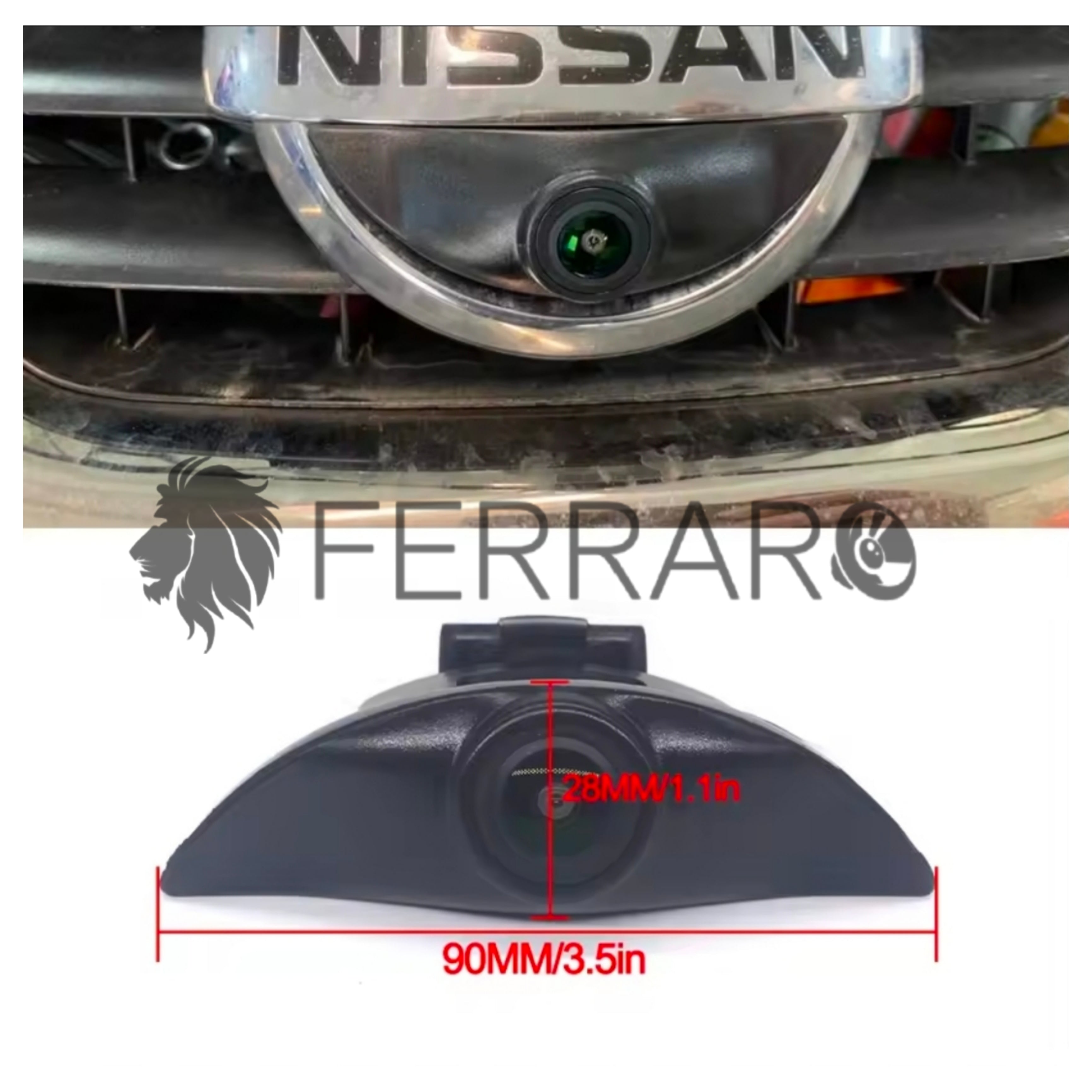 Telecamera Frontale per Nissan X-Trail T30, Qashqai J10, J11 (Compatibilità in Descrizione) | AHD, 1920x1080 | 170° Gradi