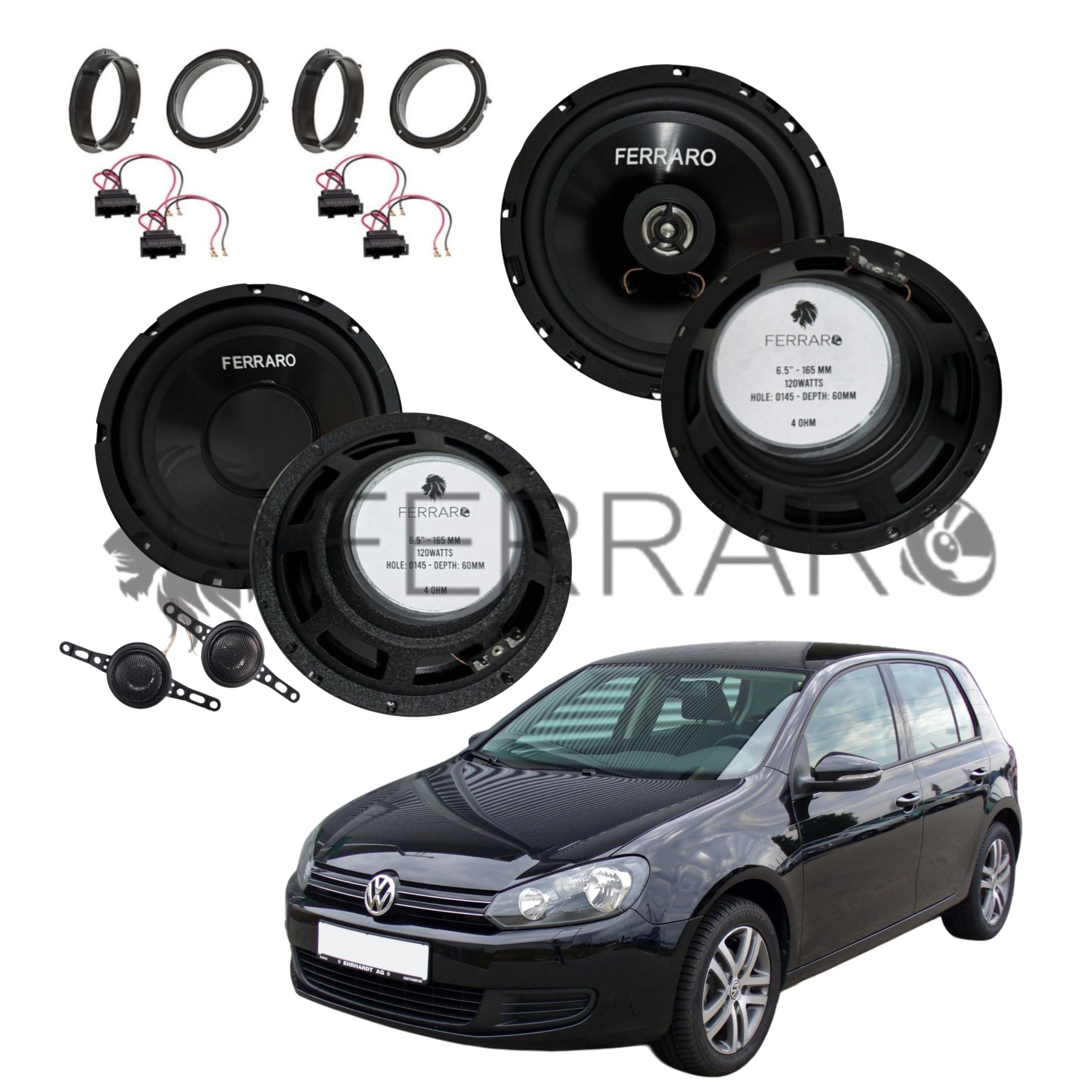 FerraroStore Kit 6 Altoparlanti | ASK-165.2 | ASC-652PC | Ant/Post | VW Golf 6ª Serie dal 2008>