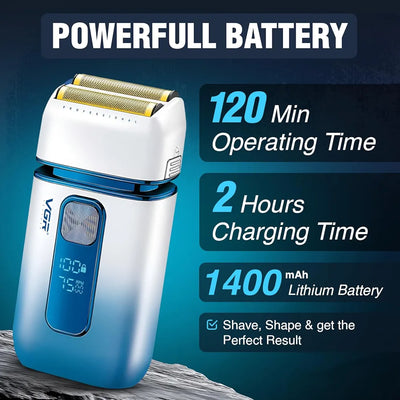 VGR Rullo | Professionale | Rasoio Barba | Pelle | Regola Barba | Ricaricabile | VGR V-362