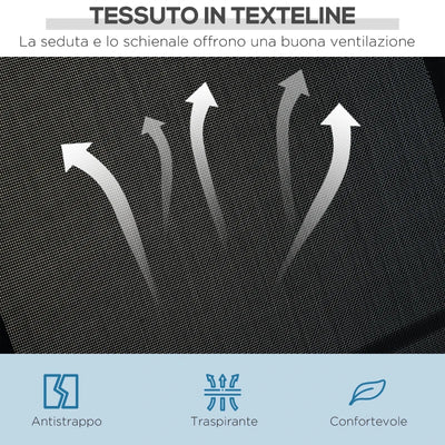 Outsunny Dondolo da Giardino a 3 Posti in Metallo, Tetto Parasole Rimovibile e Lavabile, Nero e Argento, 171x108x154cm