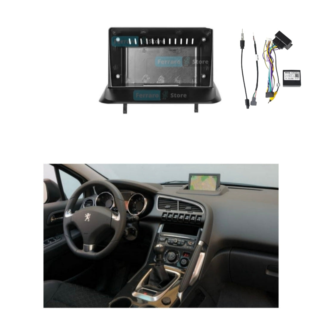Kit Montaggio Autoradio 9"Pollici Peugeot 3008 (Dal 2013>) Mascherina, Cablaggio Autoradio Android