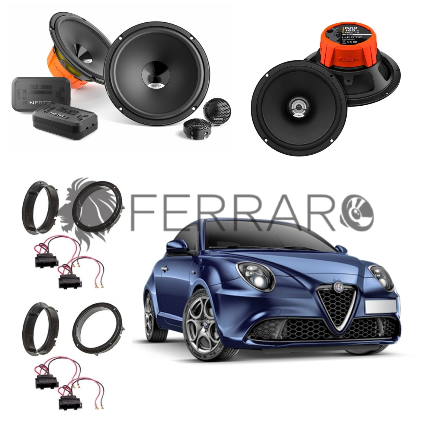 Hertz Kit 6 Casse | DSK 165.3 | DCX 165.3 | Ant/Post | AlfaRomeo Mito