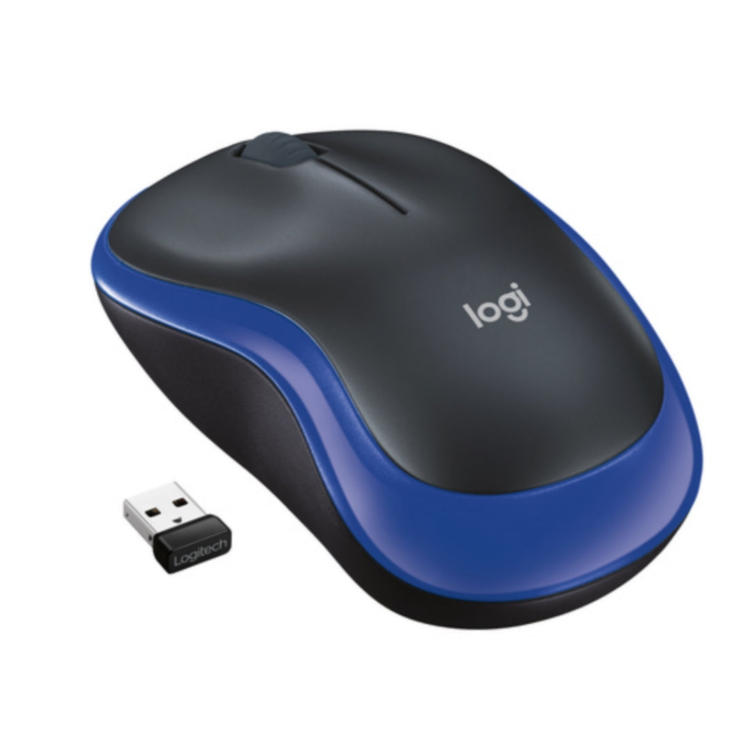 Logitech Mouse Ottico, Wireless, M185, Blu, 910-002239