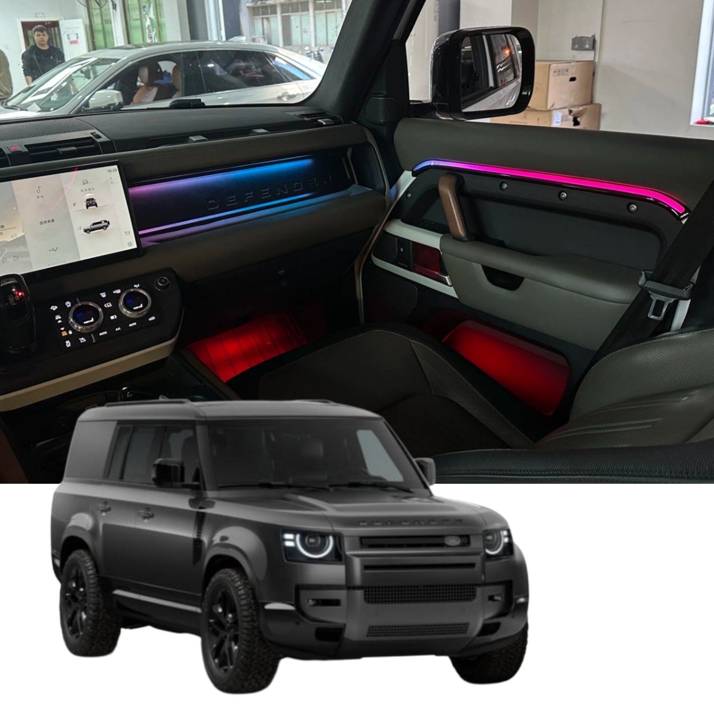 Ambient Light per Land Rover Defender L663 (2019-2026), 64 Colori RGB
